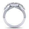 Image 4 : 2.25 CTW Certified VS/SI Diamond 3 Stone Micro Halo Ring 14K White Gold - REF-236M2F - 30438