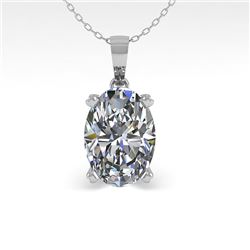 0.50 CTW VS/SI Oval Diamond Designer Necklace 14K White Gold - REF-81M3F - 38406