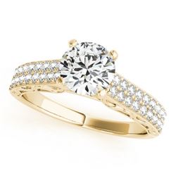 1.41 CTW Certified VS/SI Diamond Solitaire Antique Ring 18K Yellow Gold - REF-393Y6X - 27320