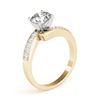 Image 4 : 1.15 CTW Certified VS/SI Diamond Bypass Solitaire Ring 18K Yellow Gold - REF-363K5W - 27680