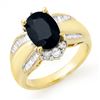 Image 1 : 3.42 CTW Blue Sapphire & Diamond Ring 14K Yellow Gold - REF-90M7F - 12911
