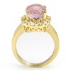 Image 2 : 7.65 CTW Kunzite & Diamond Ring 10K Yellow Gold - REF-99M6F - 11246