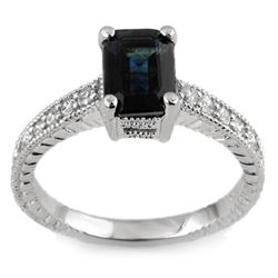 2.65 CTW Blue Sapphire & Diamond Ring 18K White Gold - REF-67F3N - 11447