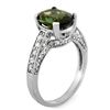 Image 2 : 3.60 CTW Green Tourmaline & Diamond Ring 14K White Gold - REF-97X3R - 10409