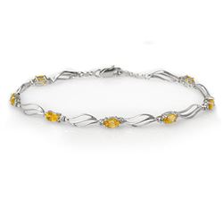 3.02 CTW Yellow Sapphire & Diamond Bracelet 10K White Gold - REF-46V4Y - 10840