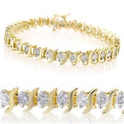 4.0 CTW Certified VS/SI Diamond Bracelet 10K Yellow Gold - REF-268M2F - 13014