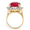 Image 2 : 9.68 CTW Ruby & Diamond Ring 14K Yellow Gold - REF-123A5V - 13269