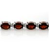 Image 2 : 21.0 CTW Garnet Bracelet 10K White Gold - REF-56R7K - 13709
