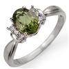 Image 1 : 1.06 CTW Green Tourmaline & Diamond Ring 18K White Gold - REF-38H4M - 13546