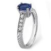 Image 2 : 1.02 CTW Blue Sapphire & Diamond Ring 18K White Gold - REF-43N6A - 14108