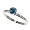 Image 1 : 0.55 CTW Certified Intense Blue SI Diamond Solitaire Engagement Ring 10K White Gold - REF-58M2F - 36