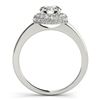 Image 2 : 1 CTW Certified VS/SI Diamond Solitaire Halo Ring 18K White Gold - REF-185M3F - 26476