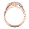 Image 4 : 1.06 CTW VS/SI Diamond Solitaire Art Deco 3 Stone Ring 18K Rose Gold - REF-180M2F - 36894