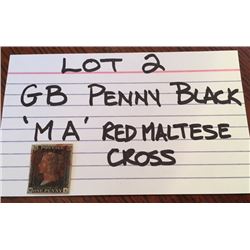 STAMP, GB, PENNY, BLACK