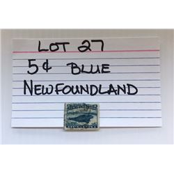 STAMP, NEWFOUNDLAND, 5 CENTS