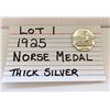 Image 2 : COIN, 1925 NORSE MEDAL