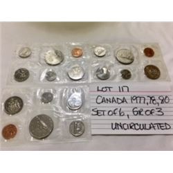 COINS, CANADA, 1977, 1978, 1980 SETS