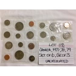 COINS, CANADA, 1977, 1978, 1980 SETS