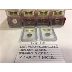 COINS, USA, 5 CENT SET OF 6