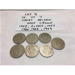 COINS, GB, 1942-1963, 1/2 CROWN