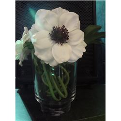 Small Glass Vase with Flowers