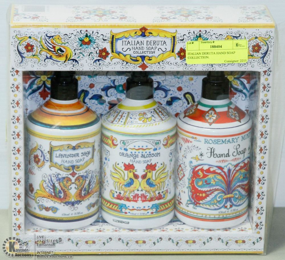 ITALIAN DERUTA HAND SOAP COLLECTION.