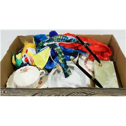 ESTATE BOX OF COLLECTIBLES INCLUDING MARIONETTE