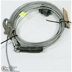 50FT STEEL CABLE WITH HOOK - 3/16"