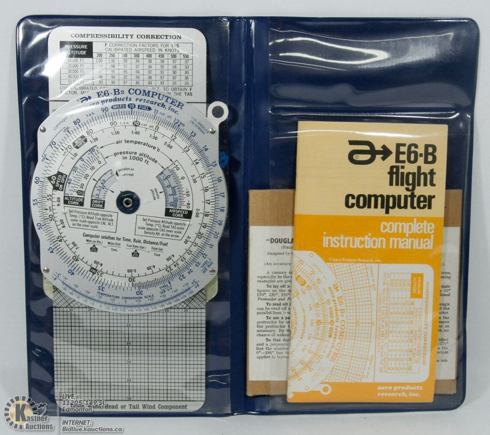 E6 B FLIGHT COMPUTER WITH INSTRUCTION MANUAL