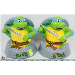 LOT OF TWO TEENAGE MUTANT NINJA TURTLES PIGGY