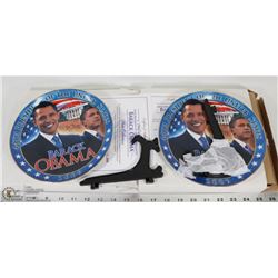 LOT OF 2 NEW BOXED BARACK OBAMA COMMEMORATIVE
