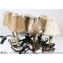 FLAT OF 3 PAIRS OF MINI LAMPS.