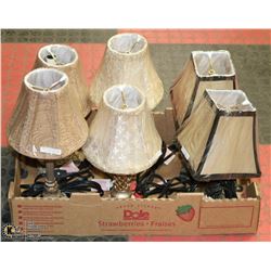 FLAT OF 3 PAIRS OF MINI LAMPS.