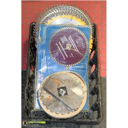 BLACK CRATE W/CARPENTER'S SAW BLADE