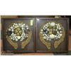 PAIR OF FRAMED PICTURES MADE OF SHELLS 16X17.