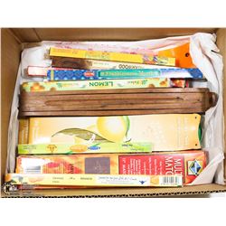 BOX W/2 INCENSE BURNERS - 1 WOOD & LOTS