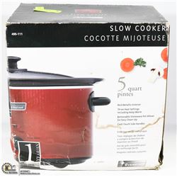 EVERSTAR UNUSED /NEW 5 QUART RED  CROCKPOT