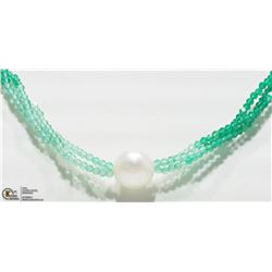 2) STERLING SILVER AGATE FRESHWATER PEARL NECKLACE