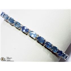12) STERLING SILVER SAPPHIRE TENNIS BRACELET