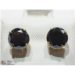 13) 14K YELLOW GOLD BLACK DIAMOND STUD EARRINGS