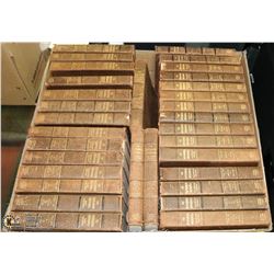 21) 1 BOX OF 32 TOTAL LEATHER BOUND ENCYCLOPEDIAS