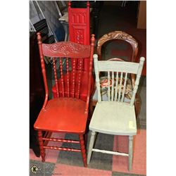 9) 4 ASSORTED CHAIRS