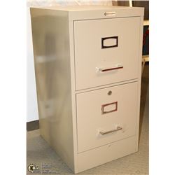 2 DRAWER BEIGE FILING CABINET