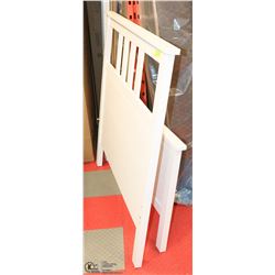 CHILDRENS SINGLE WHITE BED FRAME WITH HEADBOARD