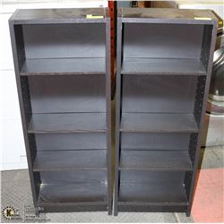 PAIR OF 2 ESPRESSO 4 TIER ADJUSTABLE SHELF UNITS