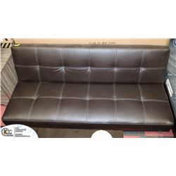 NEW BROWN LEATHERETTE KLICK KLACK FUTON