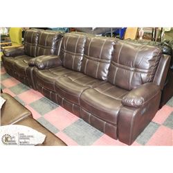 NEW DEXTER BROWN LEATHERETTE RECLINING