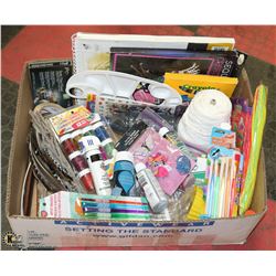 LARGE BOX FULL OF ARTS & CRAFTS SUPPLIES