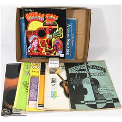 BOX W/VINTAGE & ANTIQUE GUITAR & VIOLIN