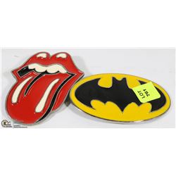 ROLLING STONES AND BATMAN BELT BUCKLES